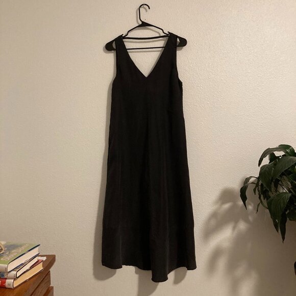 Black Enza Costa Silk Dress Size 1 - Picture 1 of 8
